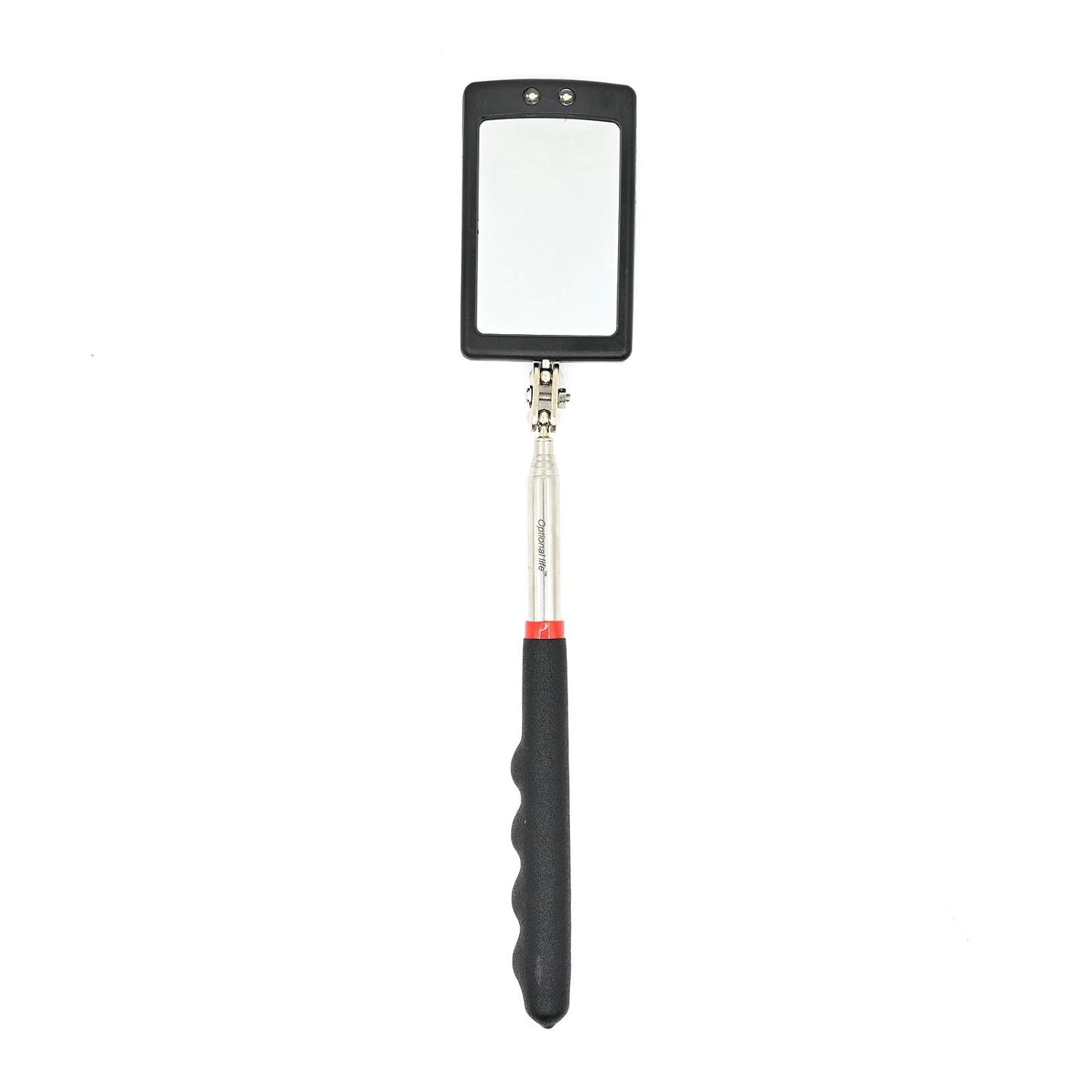 Telescoping LED Lighted Flexible Inspection Mirror 360 Swivel for Extra Viewing