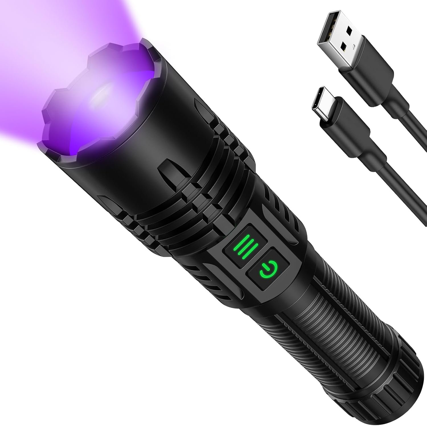 UV Flashlight,Blacklight 2-in-1 White Light,for Pet Urine,Black