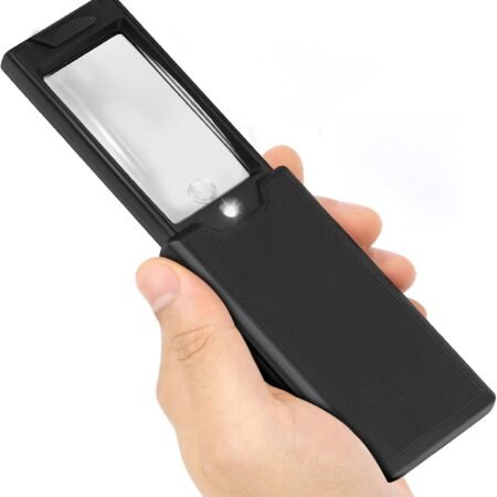 2.5X & 45X Pocket Magnifying Glass with Light, Pullout Jewelers Loupe