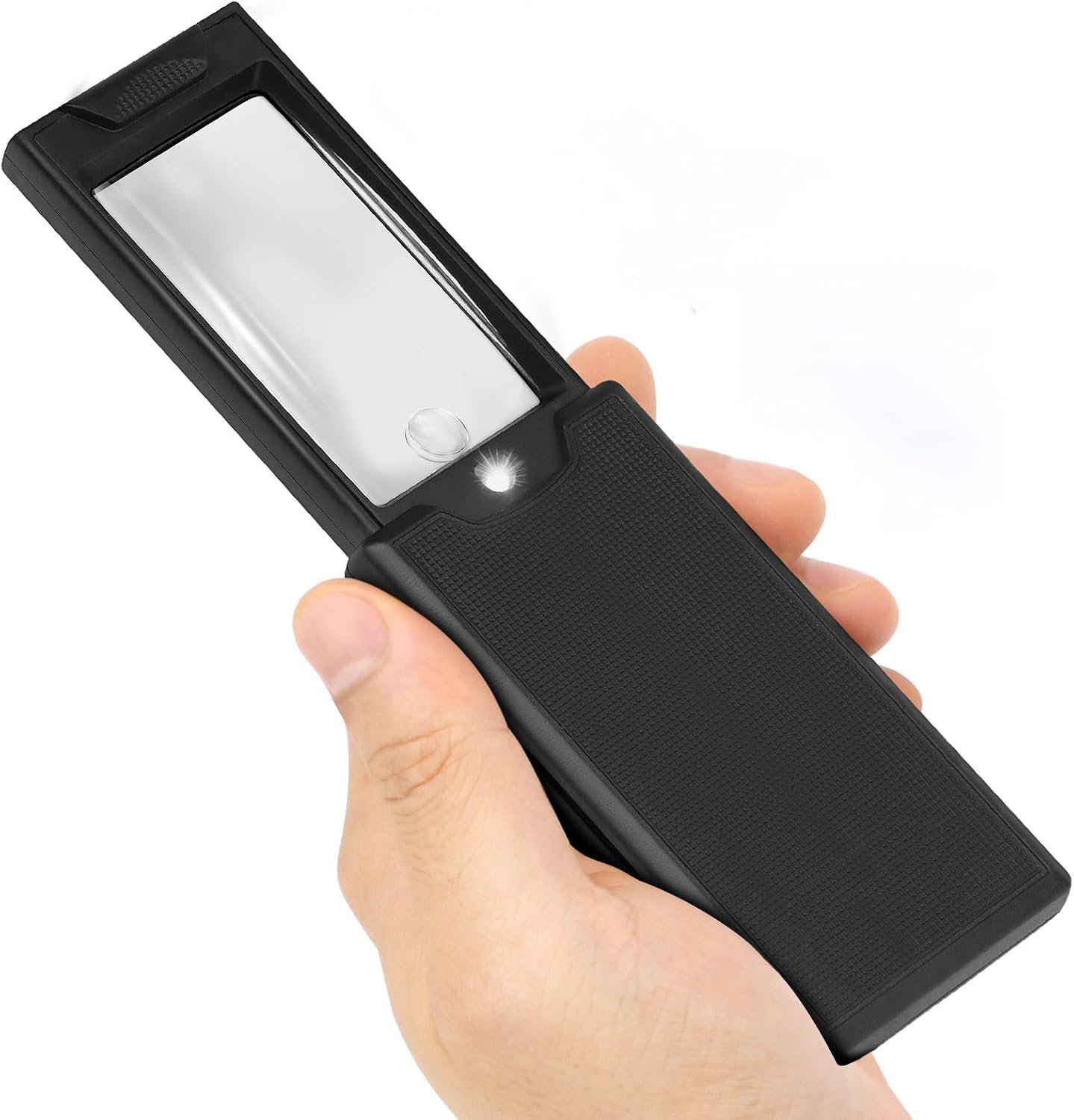 2.5X & 45X Pocket Magnifying Glass with Light, Pullout Jewelers Loupe