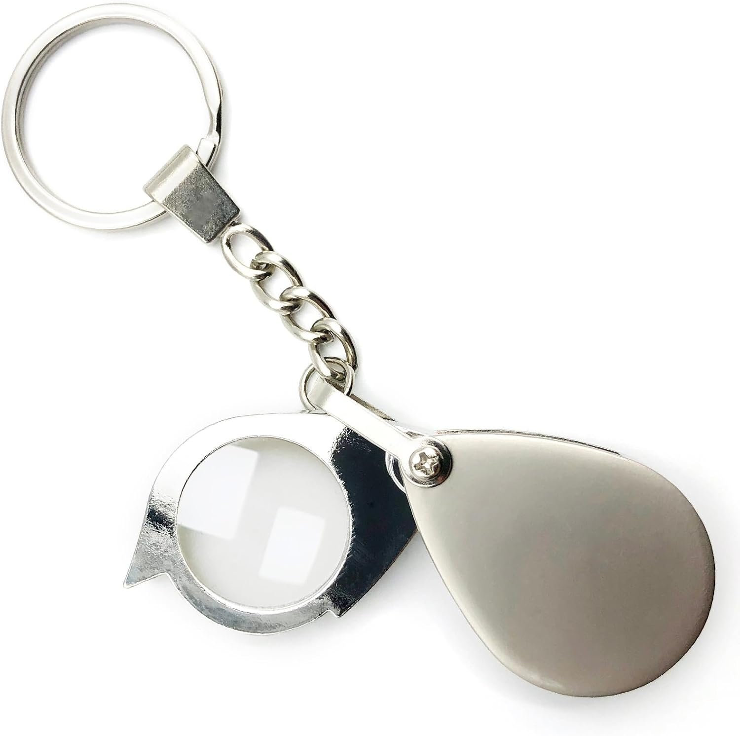 10X Mini Pocket Magnifying Glass – Folding Jeweler’s Loupe with Keychain for Reading, Jewelry and Hobbies