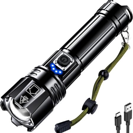 Rechargeable LED Flashlight High Lumens Super Bright(1 Pack)
