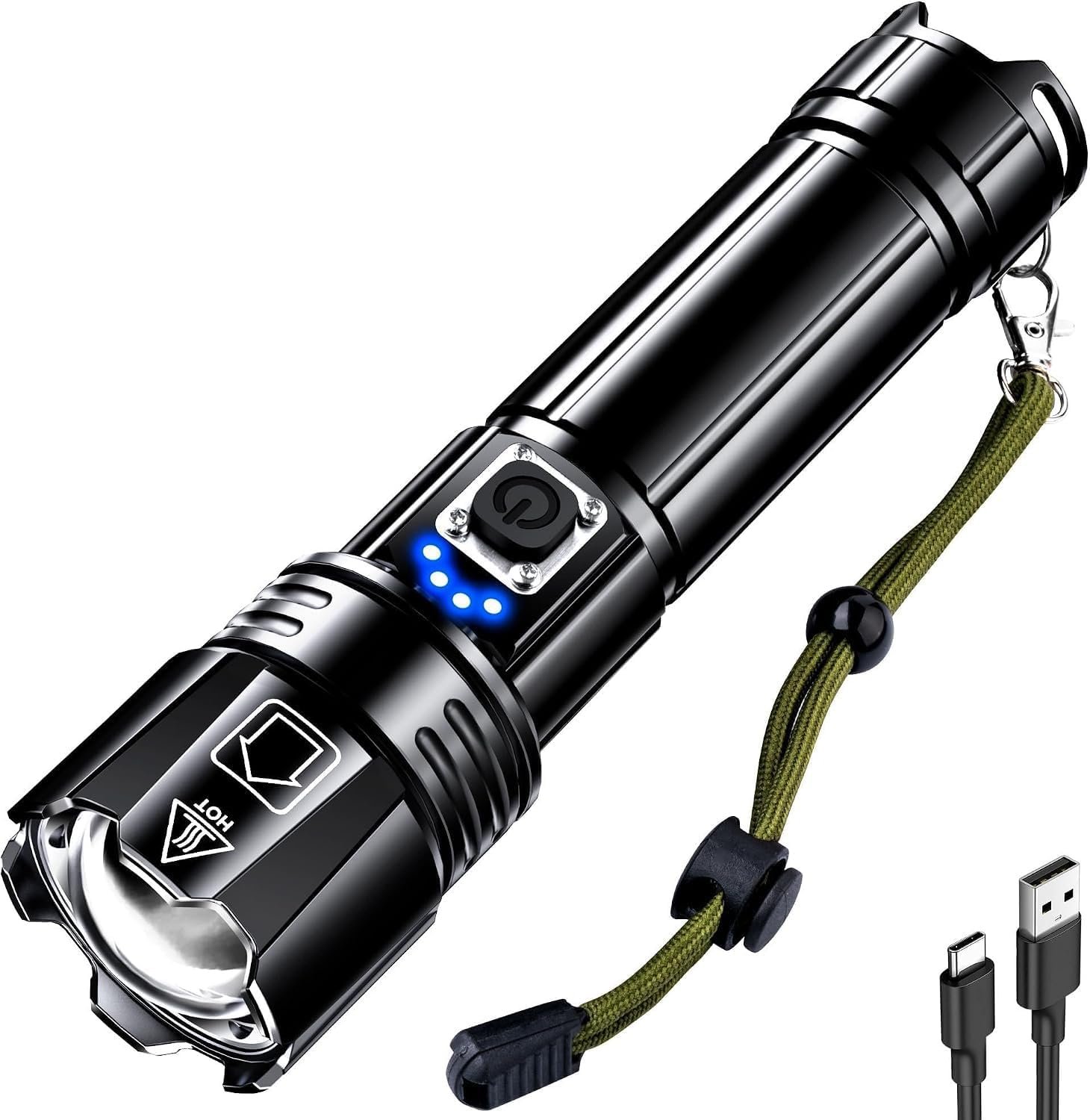 Rechargeable LED Flashlight High Lumens Super Bright(1 Pack)