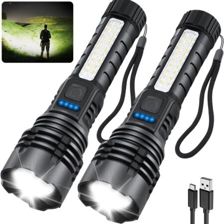 Rechargeable Flashlights High Lumens 2Pack, Flash Lights for Home