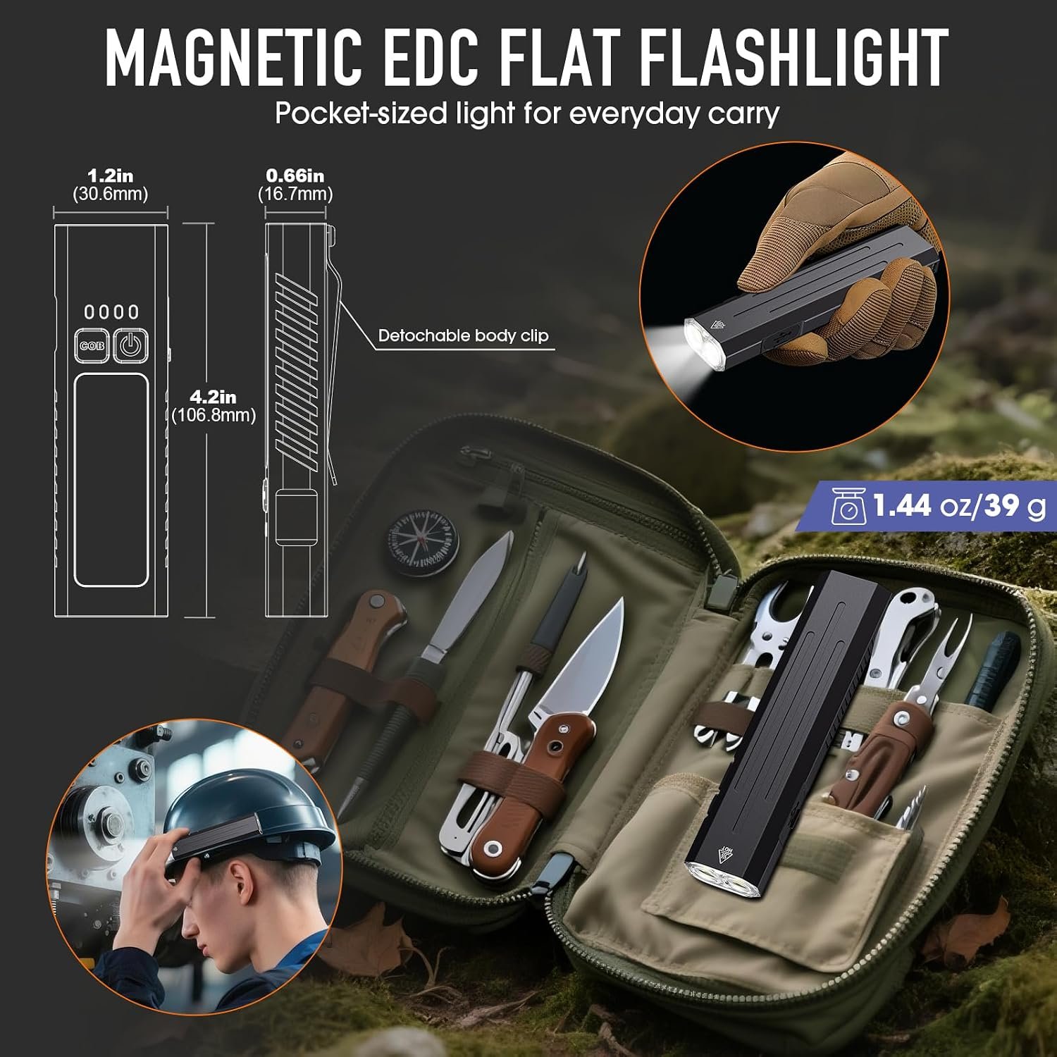 Rechargeable EDC Flashlight (2-Pack) — One-Touch Emergency Strobe Mode, 1650 High-Lumen Portable Mini Pocket Flashlight - Image 2