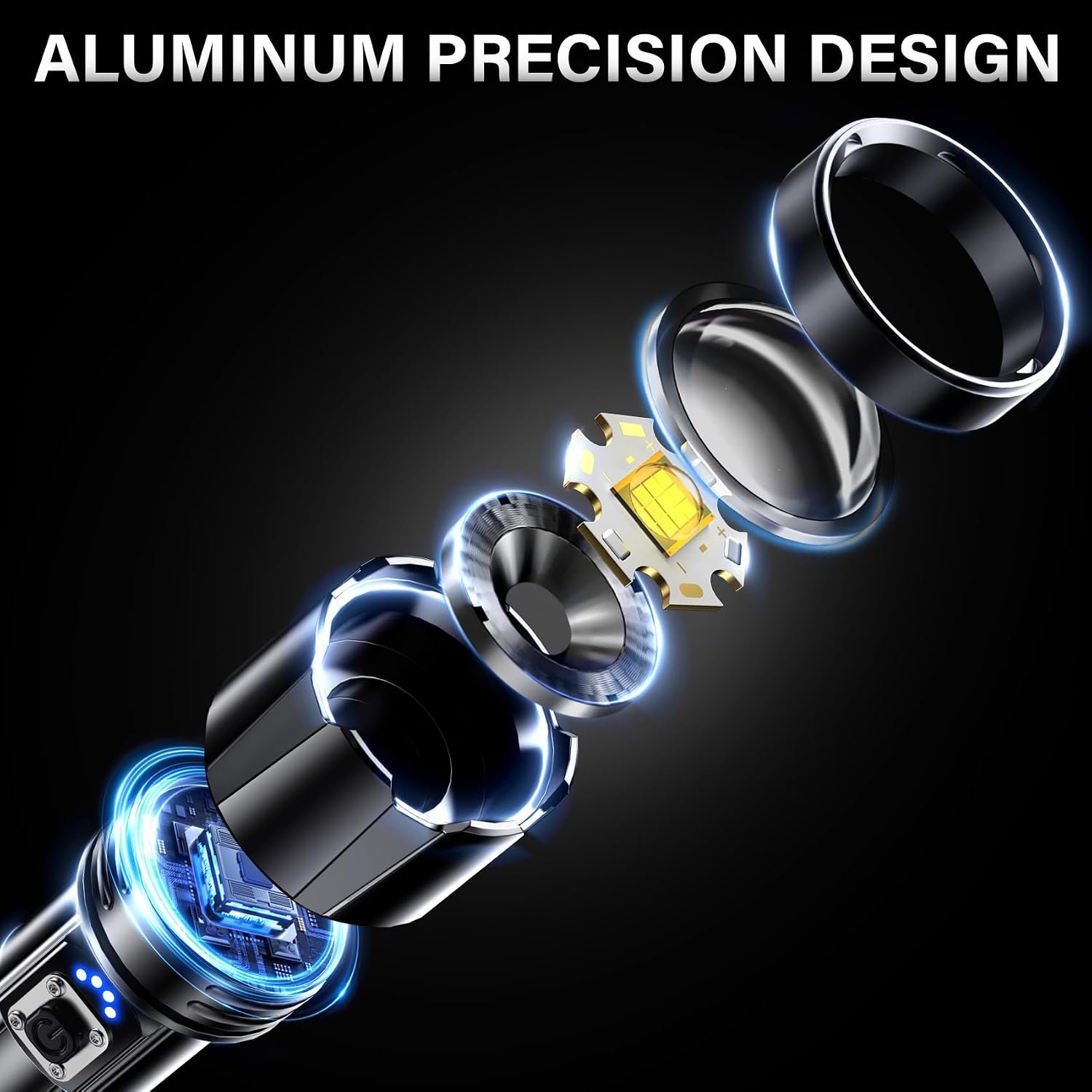 Rechargeable LED Flashlight High Lumens Super Bright(1 Pack) - Image 2
