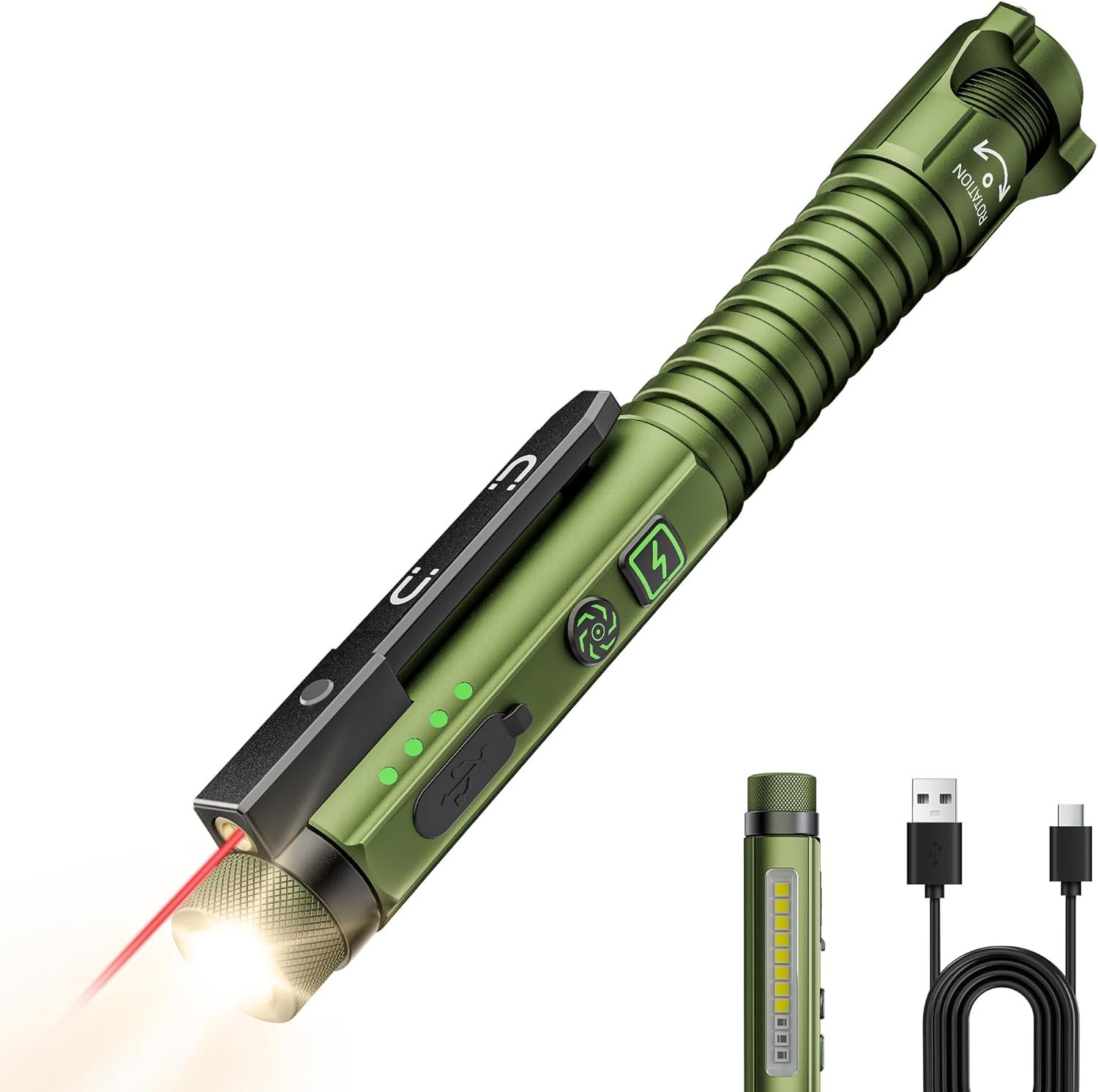 Rechargeable EDC Flashlight, 11-Mode LED Flashlight